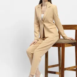MADAME Beige Regular Fit Blazer image 4