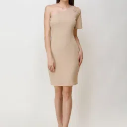 Scorpius Beige Regular Fit Bodycon Dress-image-14