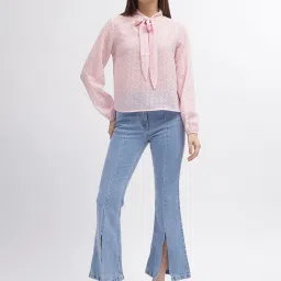 Elle Light Blue Cotton Bootcut High Rise Mid Rise Jeans image 4