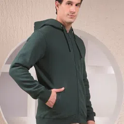Crimsoune Club Green Regular Fit Hooded Sweatshirt image 4