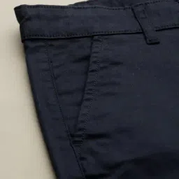 Allen Solly Boys Navy Cotton Slim Fit Trousers image 5