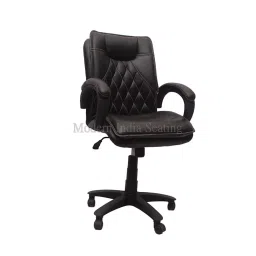 Divano Modular Black PU Leatherette Office Chair MI6 image 2
