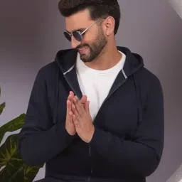 Crimsoune Club Navy Regular Fit Hooded Sweatshirt image 4