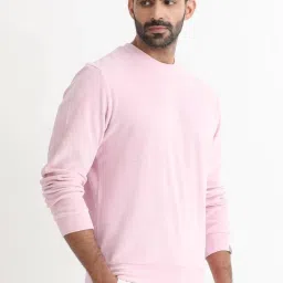 Rare Rabbit Pink Relaxed Fit Solid Sweatshirt image 4