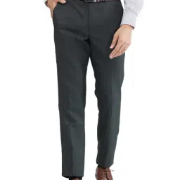 Park Avenue Green Regular Fit Trousers-image-10