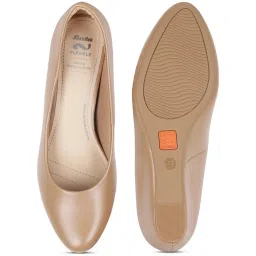 Bata Women's Gisela Beige Wedge Pumps image 4