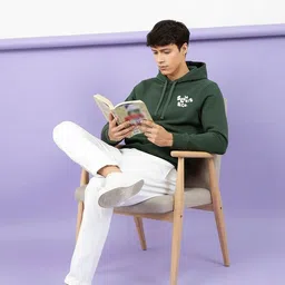 MINISTRY OF FRIENDS Men Typography Printed Hooded Long Sleeves Pullover Sweatshirt image 3