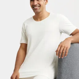 Jockey 2400 Men's Super Combed Cotton Rich Half Sleeved Thermal Undershirt with Stay Warm Technology image 4