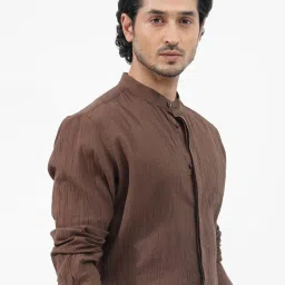 Rare Rabbit Brown Regular Fit Solid Shirt image 4