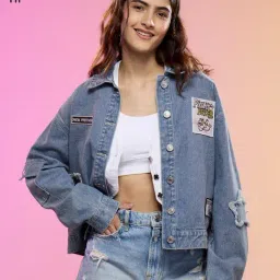 The Souled Store Pink Loose Print Jackets & Blazers-picture-26