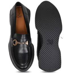 Jove Women's Jet Black Wedge Loafers image 4