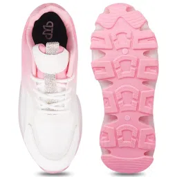 The White Pole Women's Pink Casual Sneakers image 4