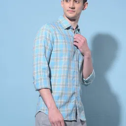 Crimsoune Club Blue  Slim Fit Checks Shirt image 4