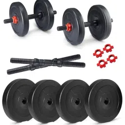 Protoner PVC DM 40 Kg Dumbbells Set and Fitness Kit (40 kg (5 kg x 4, 3 kg x 4, 2 kg x 4))-picture-14