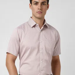 Van Heusen Men Spread Collar Micro Ditsy Printed Cotton Formal Shirt-image-73