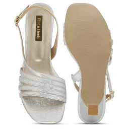 Flat N Heels Women's Silver Back Strap Stilettos image 4