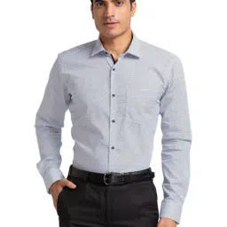 Park Avenue Blue Cotton Slim Fit Printed Shirts-picture-39