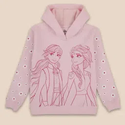 Kidsville Girls Pink Printed Hooded Sweatshirt-image-34