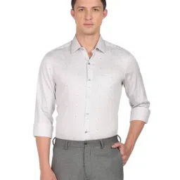 Arrow Grey Cotton Slim Fit Printed Shirt-picture-36