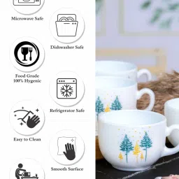 Cello White Opalware Cup (0.16 L) - Set of 6 image 4