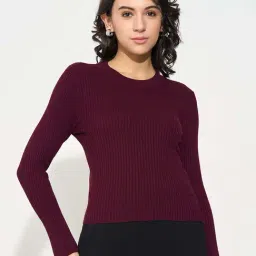 Honey By Pantaloons Purple Skinny Fit Textured Top-image-27