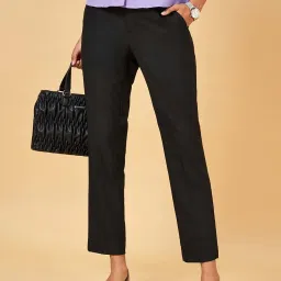 Annabelle by Pantaloons Black Mid Rise Trousers image 4