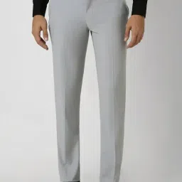 Van Heusen Grey Cotton Slim Fit Trousers-picture-46