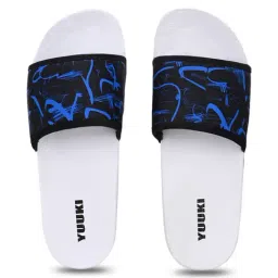 Yuuki Men's MIAMI 7 Black & Blue Slides-image-27