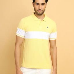 Wrangler Yellow Cotton Regular Fit Colour Block Polo T-Shirt-picture-29