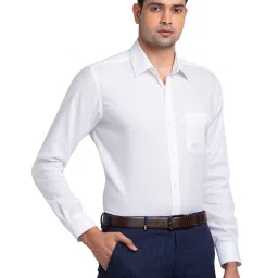 Park Avenue White Regular Fit Texture Shirt image 4