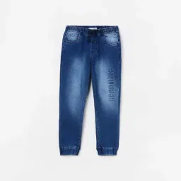 Fame Forever by Lifestyle Kids Blue Cotton Slim Fit Jeans-picture-15