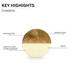ExclusiveLane Brown & White Resin Yin Yang Handcrafted Coasters - Set of 4 image 4