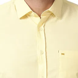 Basics Yellow Slim Fit Shirt image 4