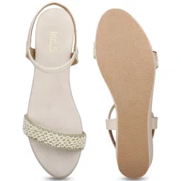 Inc.5 Women's Beige Ankle Strap Wedges image 4