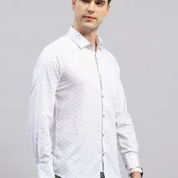 Monte Carlo White Slim Fit Printed Shirt image 4