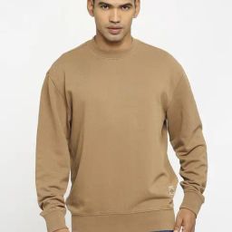 Basics Brown Cotton Comfort Fit Sweatshirt-picture-46