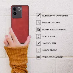 Sprig Back Cover for IQOO Z7 Pro (Red) image 4