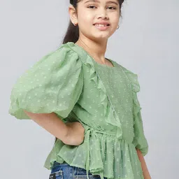 Stylo Bug Puff Sleeve Cinched Waist Top image 3