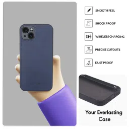 Sprig Matte Leather Back Cover for Apple iPhone 15 (Blue) image 4