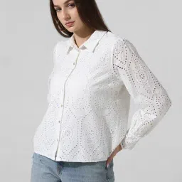 Only White Cotton Self Design Shirt-picture-29