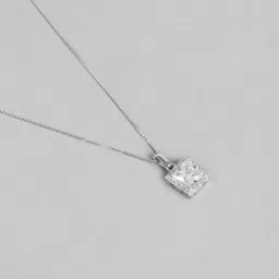 Zavya 925 Silver Rhodium Plated Pendent with Chain for Women image 4