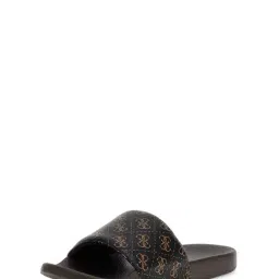 Guess Men Dark Brown Printed Slip-on Sliders-image-33