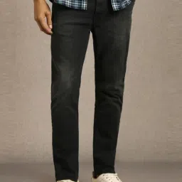 Louis Philippe Black Cotton Regular Fit Jeans-picture-24