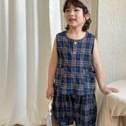 LULU & SKY Girls Checked Top with Shorts-picture-2