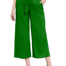 PATRORNA Dark Green Regular Fit Mid Rise Trousers-image-33
