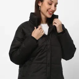 R&B Black Polyester Puffer Jacket-picture-35
