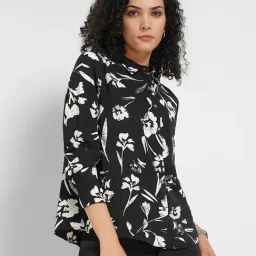 Annabelle By Pantaloons Black Regular Fit Printed Shirt image 4