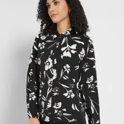 Annabelle By Pantaloons Black Regular Fit Printed Shirt image 3