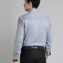 JadeBlue Grey Cotton Regular Fit Checked Shirt image 3