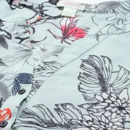 Qurvii Light Blue Floral Print Top image 5